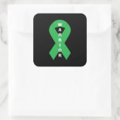 Green Ribbon Mental Health Awareness Warrior Vierkante Sticker (Tas)