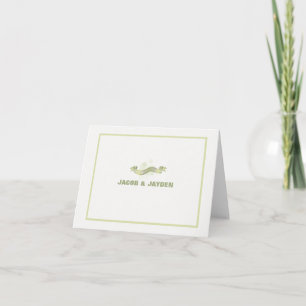 Green Ribbon Personalized Photo Thank You/Notecard Bedankkaart