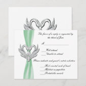 Green Ribbon Silver Swans Response Kaart (Voorkant / Achterkant)