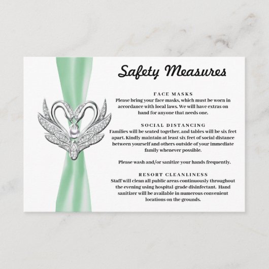 Green Ribbon Silver Swans Safety Measures Informatiekaartje (Voorkant)