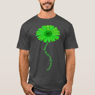 Green Ribbon Sunflower Traumatic Brain Injury Awar T-shirt