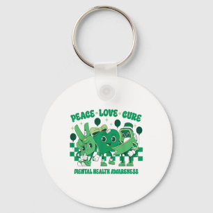 Green Ribbon Survivor Groovy Mental Health Awarene Sleutelhanger