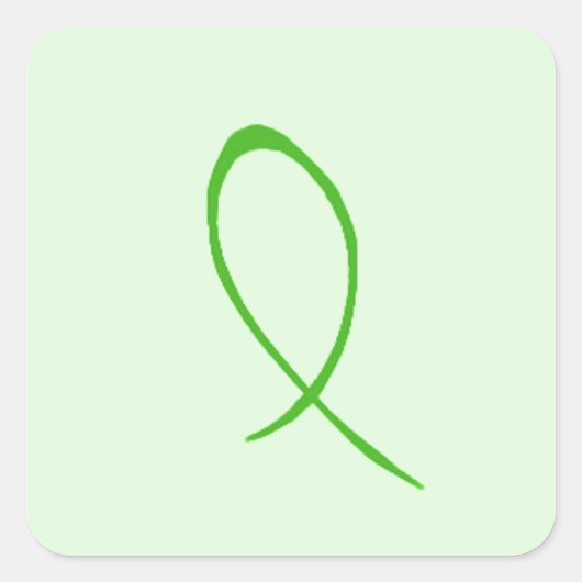 Green Ribbon  Vierkante Sticker (Voorkant)