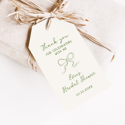Green Ribbon-Vrijgezellenfeest Cadeaulabel