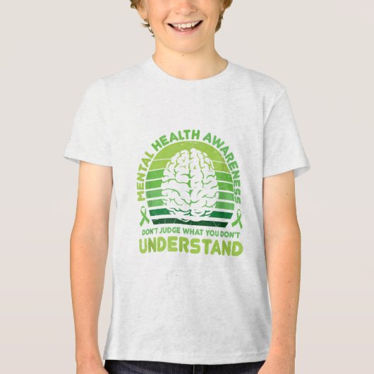 Green Ribbon Warrior & Camp; Supporters - Geesteli Tri-Blend Shirt (Voorkant)