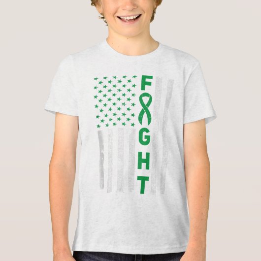 Green Ribbon Warrior & Camp; Supporters - Geesteli Tri-Blend Shirt (Voorkant)