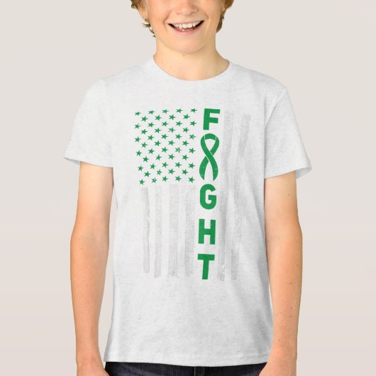 Green Ribbon Warrior & Camp; Supporters - Geesteli Tri-Blend Shirt (Voorkant)