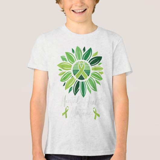 Green Ribbon Warrior & Camp; Supporters - Geesteli Tri-Blend Shirt (Voorkant)