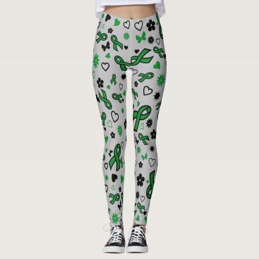 Green Ribbons Multi...C Diff Leggings (Voorkant)