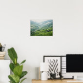 Green Rice Terraces Mountain Valley Landscape Poster (Thuiskantoor)