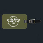 Green River Utah Kayaking Bagagelabel<br><div class="desc">De grote groene rivier daalt naar Utah,  stroomt naar het oosten naar Colorado,  en keert dan terug door Utah,  omdat het een pad doorsnijdt door een dramatisch en gevarieerd landschap van bergen,  kanjonen en woestijn gedurende 730 mijl.</div>