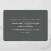 Green RN Caduceus Afstuderen Fotoaankondiging Folie Uitnodiging (Achterkant)