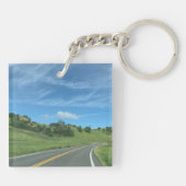 Green Road California kleurenfotografie Sleutelhanger (Achterkant)