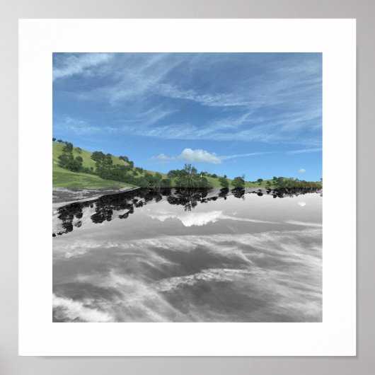 Green Road Reflection Photography Poster (Voorkant)