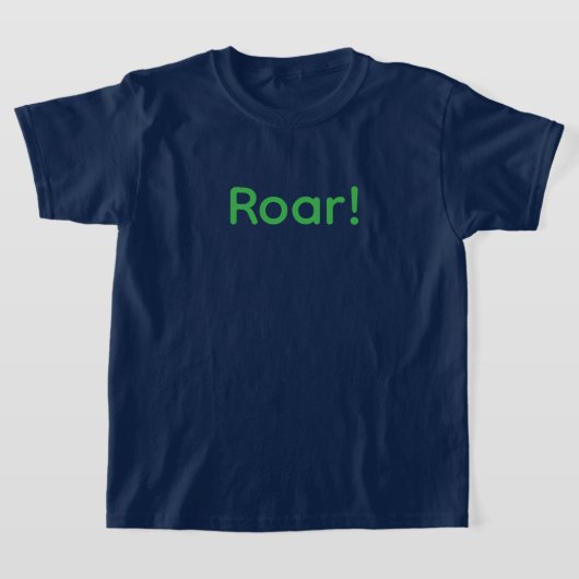 Green "ROAR!" Typography T-Shirt for Kids Fun Wild (Laagn)