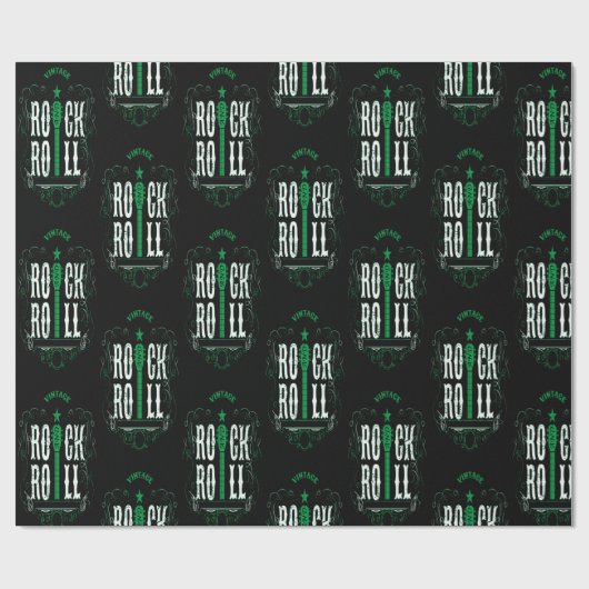 Green  Rock en Roll Cadeaupapier (Vlak)
