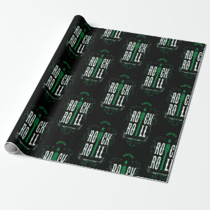 Green Rock en Roll Cadeaupapier