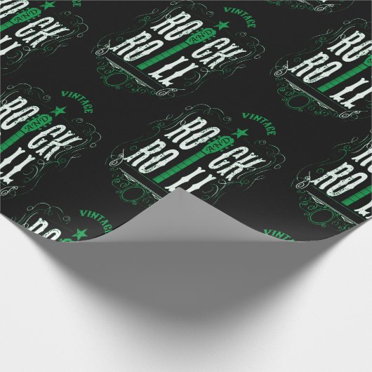 Green  Rock en Roll Cadeaupapier (Hoek)