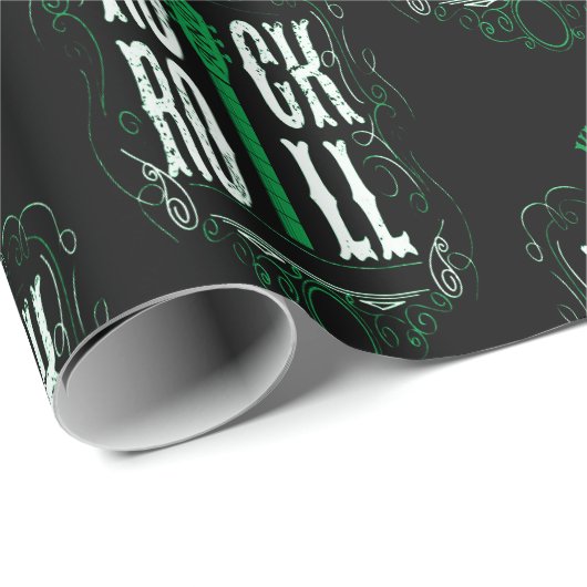 Green  Rock en Roll Cadeaupapier (Rol Hoek)