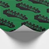 Green Rock en Roll Guitar Pattern Cadeaupapier (Hoek)