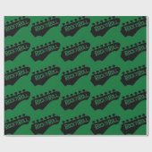 Green Rock en Roll Guitar Pattern Cadeaupapier (Vlak)