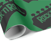 Green Rock en Roll Guitar Pattern Cadeaupapier (Rol Hoek)