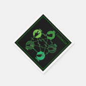 Green Rock Paper Scissors Lizard Spock Napkins Servetten (Hoek)