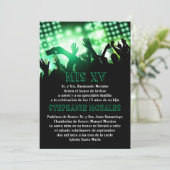 Green Rock Star Quinceanera Birthday Uitnodiging (Staand voorkant)