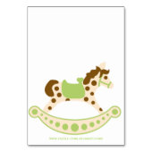Green Rocking Horse Baby shower Tafelnummers (Achterkant)