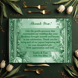 Green Rococo Garden Grand Baroque Opulence Wedding Bedankkaart