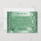 Green Rococo Garden Grand Baroque Opulence Wedding Bedankkaart (Voorkant)