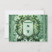 Green Rococo Garden Grand Baroque Opulence Wedding Bedankkaart (Achterkant)