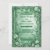 Green Rococo Garden Grand Baroque Opulence Wedding Kaart (Voorkant)