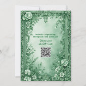 Green Rococo Garden Grand Baroque Opulence Wedding Kaart (Achterkant)