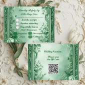 Green Rococo Garden Grand Baroque Opulence Wedding RSVP Kaartje