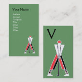 GREEN RODE GOLFER, MONOGRAM VOOR INSTRUCTUREN VAN  VISITEKAARTJE (Voorkant / Achterkant)