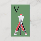 GREEN RODE GOLFER, MONOGRAM VOOR INSTRUCTUREN VAN  VISITEKAARTJE (Achterkant)