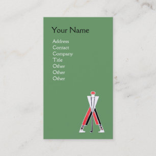 GREEN RODE GOLFER, MONOGRAM VOOR INSTRUCTUREN VAN VISITEKAARTJE