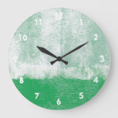 Green rolled paint clock grote klok (Voorkant)