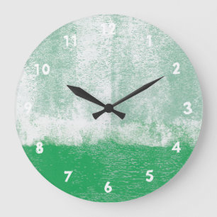 Green rolled paint clock grote klok