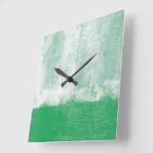 Green rolled paint clock vierkante klok (Hoek)