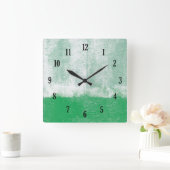 Green rolled paint clock vierkante klok (Huis)
