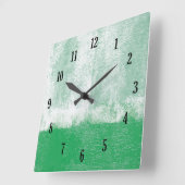 Green rolled paint clock vierkante klok (Hoek)