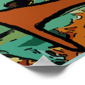 Green Room Dachsund, Matisse Style Poster (Hoek)