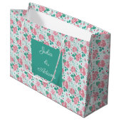 Green Roos Gift Bag Groot Cadeauzakje (Voorkant Gekanteld)
