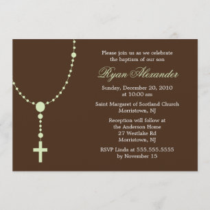 Green Rosary Invitations Kaart