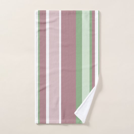 Green, Rose and Pink Stripes Bad Handdoek (Handdoek)