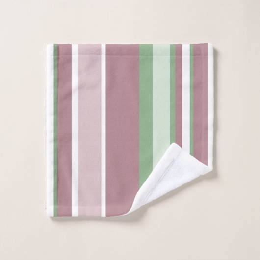 Green, Rose and Pink Stripes Bad Handdoek (Wasdoekje)