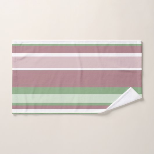 Green, Rose and Pink Stripes Bad Handdoek (Handdoek)