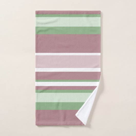 Green, Rose and Pink Stripes Bad Handdoek (Handdoek)